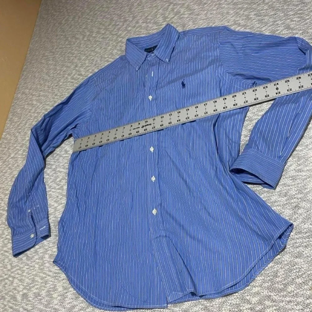 Polo Ralph Lauren blue button-up shirt classic fit L 100% cotton. SKU-B240